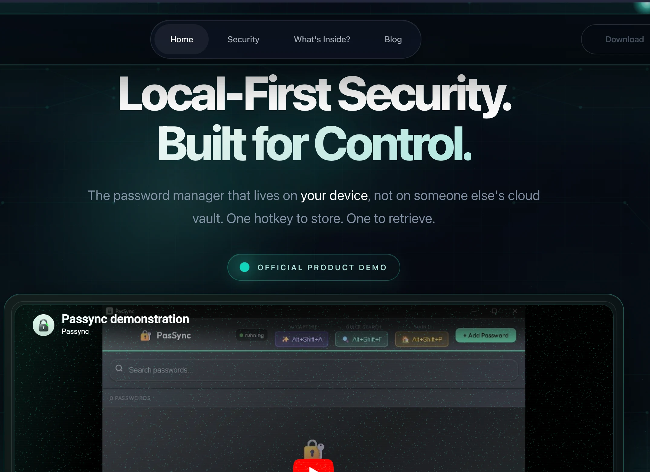 Passync interface preview